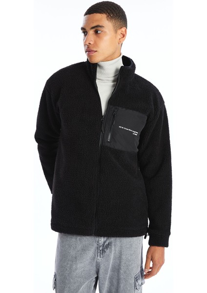 Yeni Sezon Dik Yaka Uzun Kollu Pelüş Erkek Fermuarlı Sweatshirt