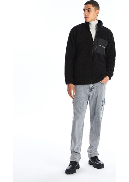 Yeni Sezon Dik Yaka Uzun Kollu Pelüş Erkek Fermuarlı Sweatshirt fiyatları