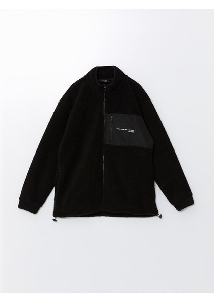 Yeni Sezon Dik Yaka Uzun Kollu Pelüş Erkek Fermuarlı Sweatshirt indirimleri