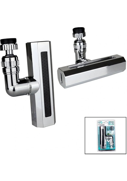 Ieg® Gümüş Geni̇ş 360 Derece Dönebi̇lenoynar Başlik - 4 Mod Perlatör Şelale Musluk Ucu (4887)