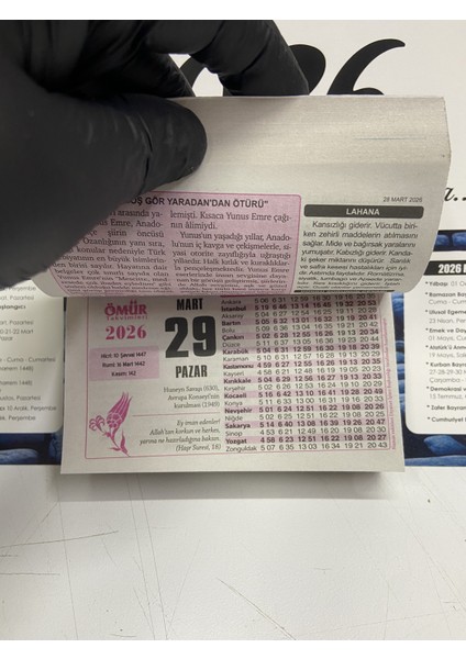Ömür Takvim Deniz Manzaralı 2.bölge 2026 Kartonlu Yapraklı Duvar Takvimi indirimleri