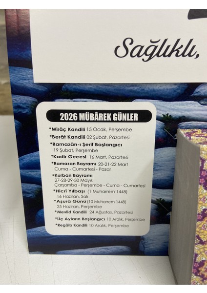 Ömür Takvim Deniz Manzaralı 2.bölge 2026 Kartonlu Yapraklı Duvar Takvimi