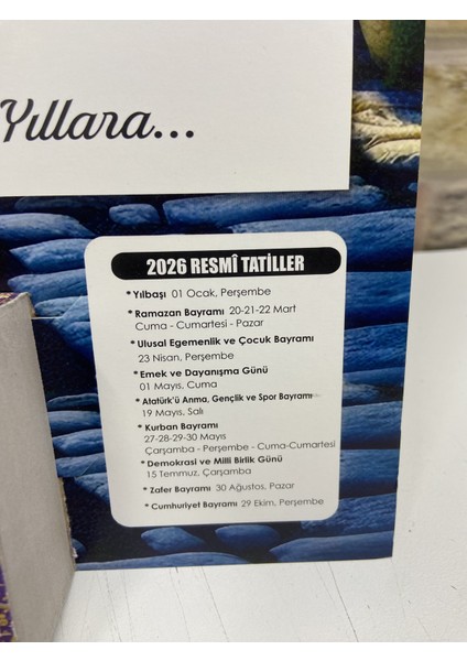 Ömür Takvim Deniz Manzaralı 2.bölge 2026 Kartonlu Yapraklı Duvar Takvimi