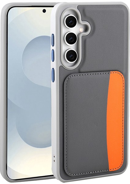 Galaxy S25 Fe Kılıf Kartlıklı Zore X-Kart Silikon Kapak - Turuncu