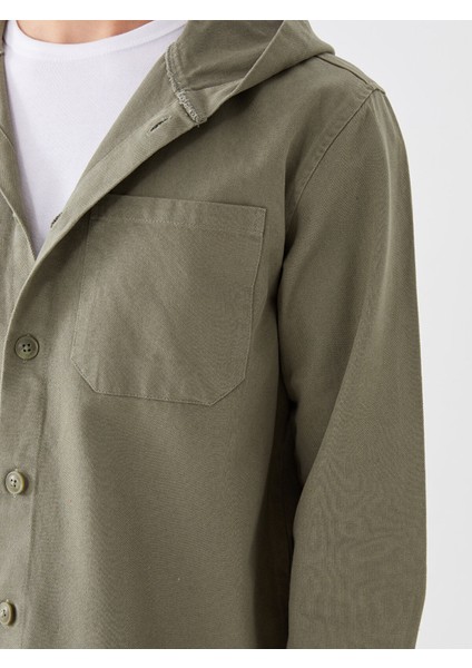 Yeni Sezon Kapüşonlu Rahat Kalıp Uzun Kollu Erkek Gömlek Ceket fırsatları