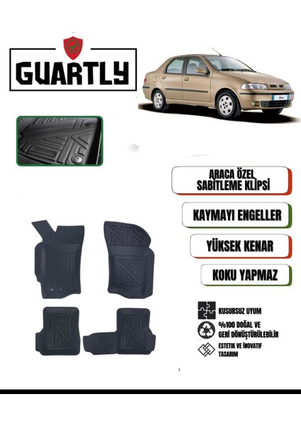 Fiat Albea 2002 ve Sonrası Uyumlu Araca Özel Premium 4d Havuzlu Paspas Takımı