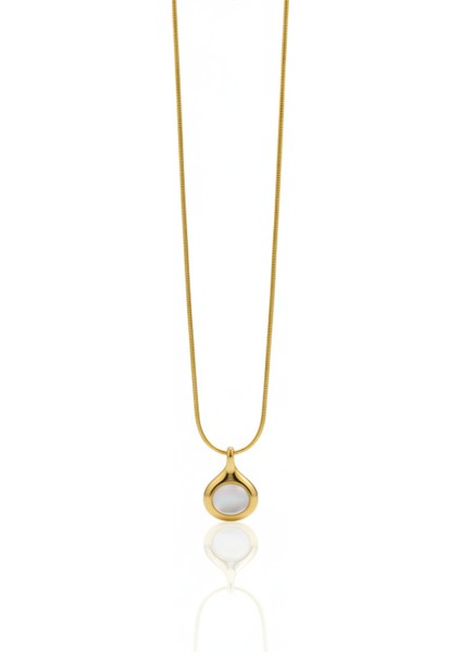 Çelik Damla Kolye Düz Zincirli Minimalist Kararmaz Kadın Takı