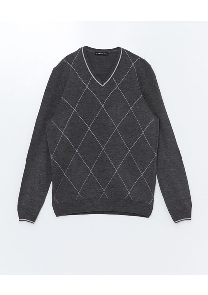 Yeni Sezon V Yaka Uzun Kollu Erkek Triko Kazak indirimleri