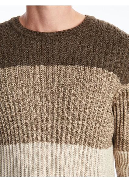 Yeni Sezon Bisiklet Yaka Uzun Kollu Renk Bloklu Erkek Triko Kazak modelleri