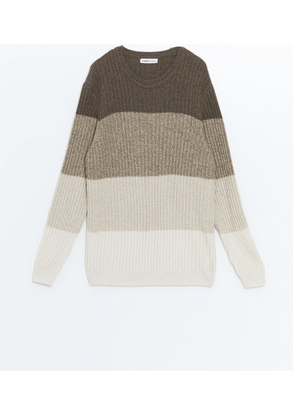 Yeni Sezon Bisiklet Yaka Uzun Kollu Renk Bloklu Erkek Triko Kazak indirimleri