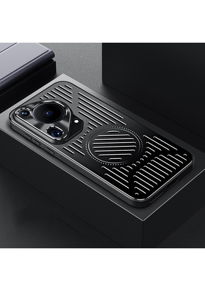Huawei Pura 70 Ultra Kılıfı, Manyetik Metal Isı Dağıtıcı Koruyucu Kılıf-Siyah (Yurt Dışından)