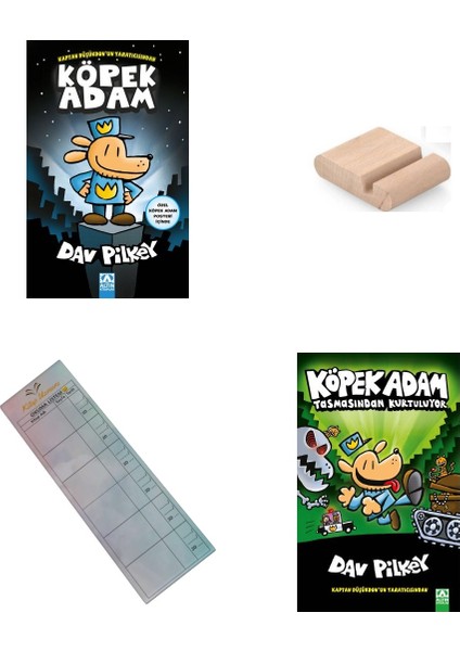 Köpek Adam 1 . ve 2. Kitap 8-12 Yaş Hikaye / Çizgi Roman +Tablet Tutucu+ Takip Ayracı