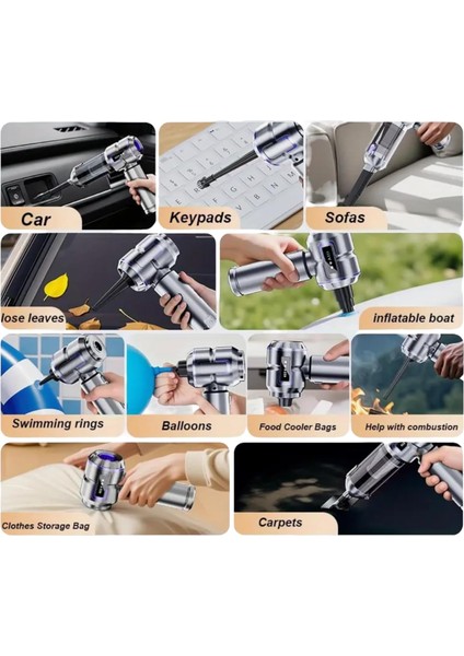 Kablosuz Taşınabilir Şarjlı Vakum Süpürge Oto-Ofis-Ev Temizliği 20000PA