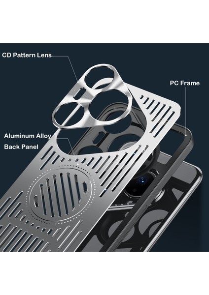 Huawei Pura 80 Pro Kılıfı, Manyetik Metal Isı Dağıtıcı Koruyucu Kılıf-Siyah (Yurt Dışından) fiyatları