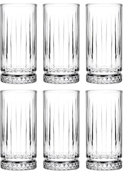 Zarif Kesme Tabanlı Uzun Cam Meşrubat Bardağı - 6’lı Set, 280 cc fiyatları