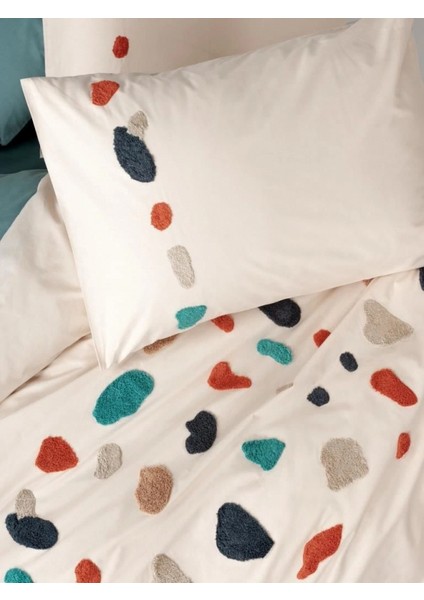 Cotton Box Puff Nakışlı Ranforce Çift Kişilik Nevresim Takımı Gaja Mint fiyatları