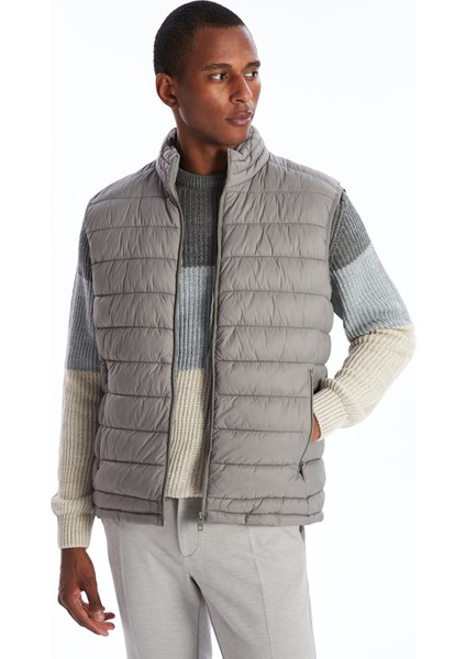 Yeni Sezon Standart Kalıp Dik Yaka Erkek Şişme Yelek