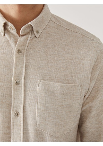 Yeni Sezon Regular Fit Uzun Kollu Armürlü Erkek Gömlek modelleri