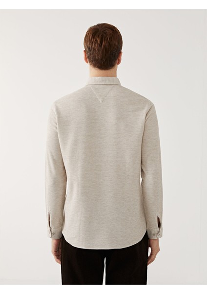 Yeni Sezon Regular Fit Uzun Kollu Armürlü Erkek Gömlek fırsatları