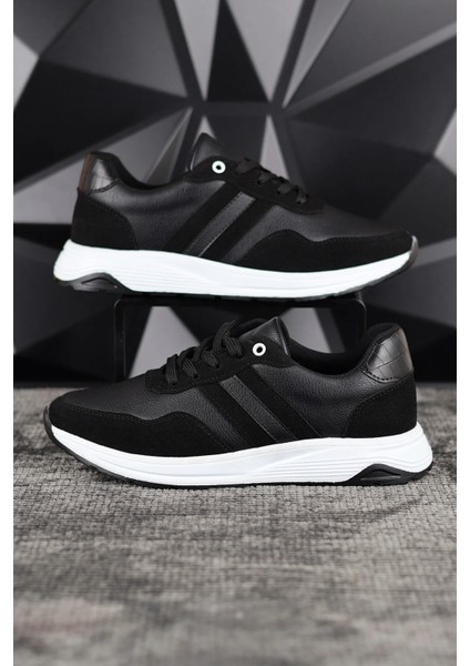 Siyah Erkek Spor Sneaker Ayakkabı Ortopedik Tabanlı D011 indirimleri