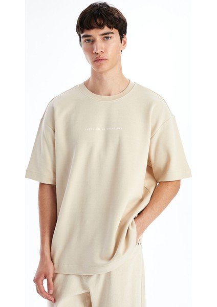 Yeni Sezon Bisiklet Yaka Kısa Kollu Erkek Sweatshirt