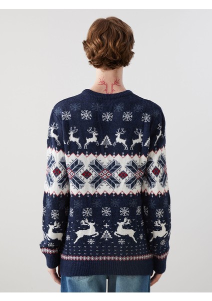 Yeni Sezon Bisiklet Yaka Uzun Kollu Yılbaşı Temalı Erkek Triko Kazak fırsatları