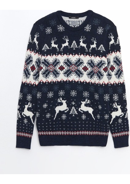 Yeni Sezon Bisiklet Yaka Uzun Kollu Yılbaşı Temalı Erkek Triko Kazak indirimleri