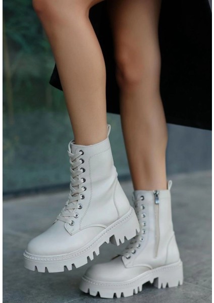 Nrtmsa Flona Bej Cilt Bağcıklı Bot (Numara: 39)