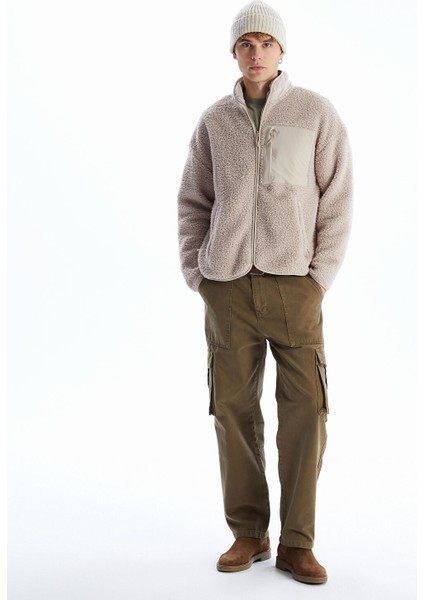 Yeni Sezon Dik Yaka Uzun Kollu Pelüş Erkek Fermuarlı Sweatshirt fiyatları