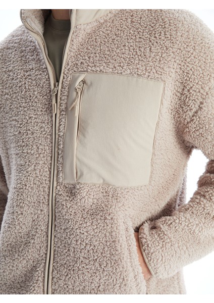 Yeni Sezon Dik Yaka Uzun Kollu Pelüş Erkek Fermuarlı Sweatshirt modelleri