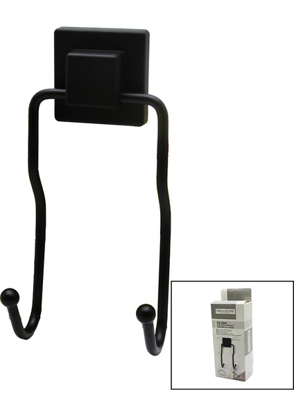 Ieg® Si̇yah - 2li̇ Metal Sarkik Aski Kare Güçlü Yapişkanli 8X9X19CM (4887)