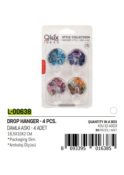 Ieg® 4 Parça Damla Küçük Yapişkan Aski (4887)