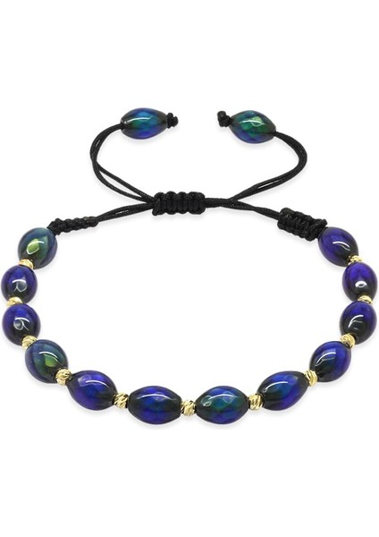 Makrome Örgülü Arpa Kesim Dorika Top Süslemeli His Taşı Doğaltaş Kadın Bileklik fiyatları