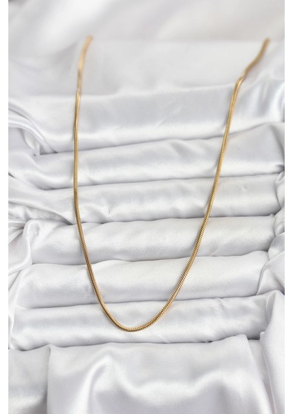 Heyf 316L Çelik Zincir Gold Renk 60 cm Yılan Zincir Kadın Kolye fiyatları