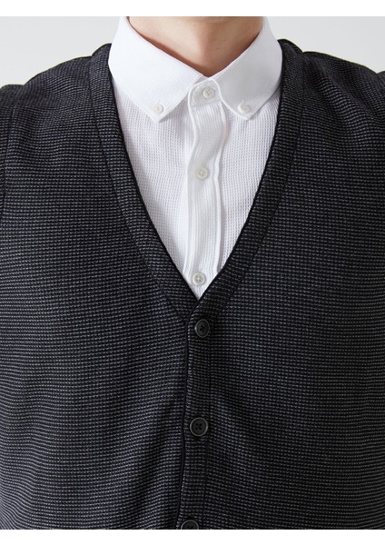 Yeni Sezon Standart Kalıp V Yaka Erkek Triko Yelek modelleri