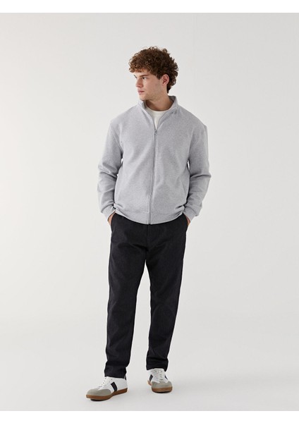 Yeni Sezon Dik Yaka Uzun Kollu Erkek Kalın Fermuarlı Sweatshirt fiyatları