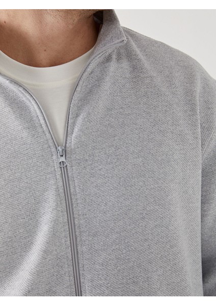 Yeni Sezon Dik Yaka Uzun Kollu Erkek Kalın Fermuarlı Sweatshirt modelleri