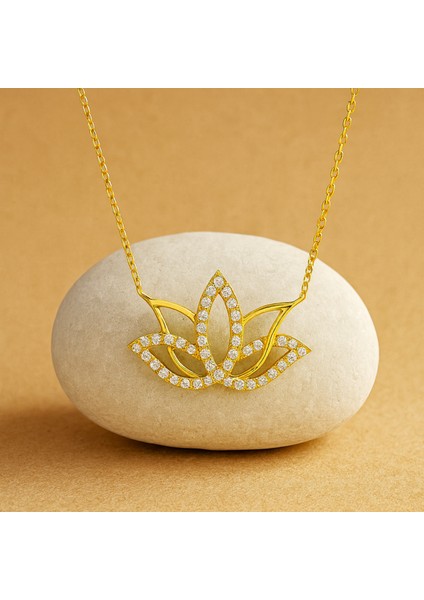 14 Ayar Altın Lotus Çiçeği Kolye