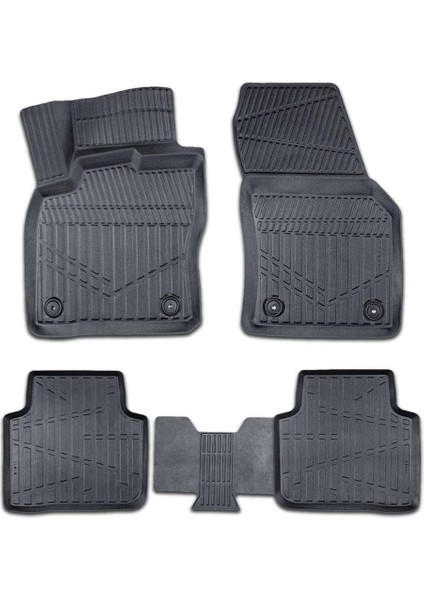 Skoda Kodiaq 2016-2023 Için Havuzlu Paspas, Yüksek Kenarlı, Esnek, Araca Özel, Kokusuz, Oto Paspas