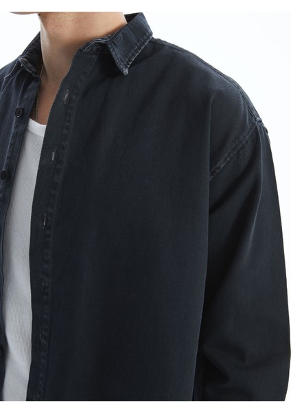 Yeni Sezon Rahat Kalıp Uzun Kollu Gabardin Erkek Gömlek Ceket modelleri