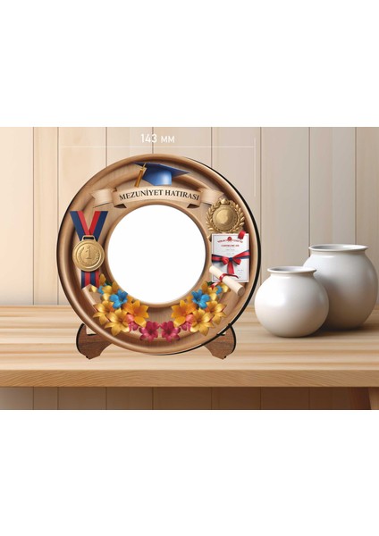 14X14 cm Uv Baskılı Mezuniyet Erkek Fotoğraf Çerçevesi V3 Mdf Malzemeden