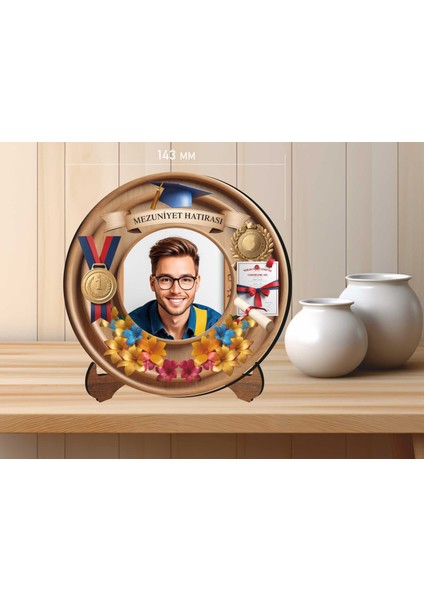 14X14 cm Uv Baskılı Mezuniyet Erkek Fotoğraf Çerçevesi V3 Mdf Malzemeden fiyatları