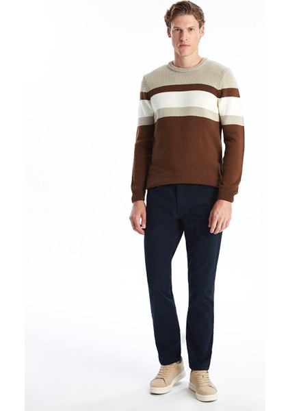 Yeni Sezon Bisiklet Yaka Uzun Kollu Renk Bloklu Erkek Triko Kazak fiyatları