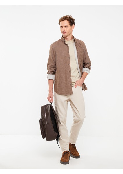 Yeni Sezon Regular Fit Uzun Kollu Gabardin Erkek Gömlek