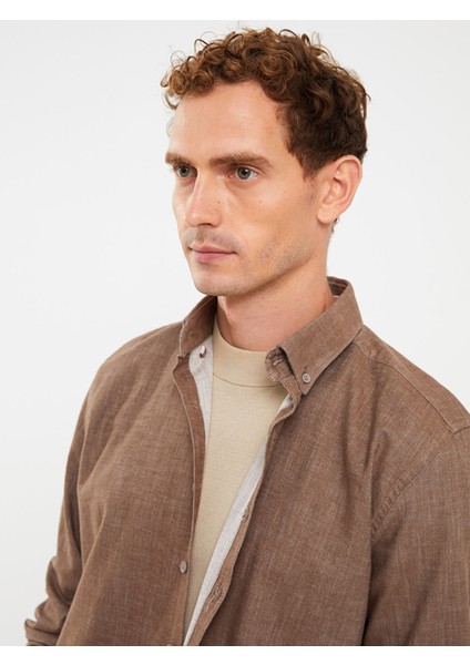 Yeni Sezon Regular Fit Uzun Kollu Gabardin Erkek Gömlek modelleri