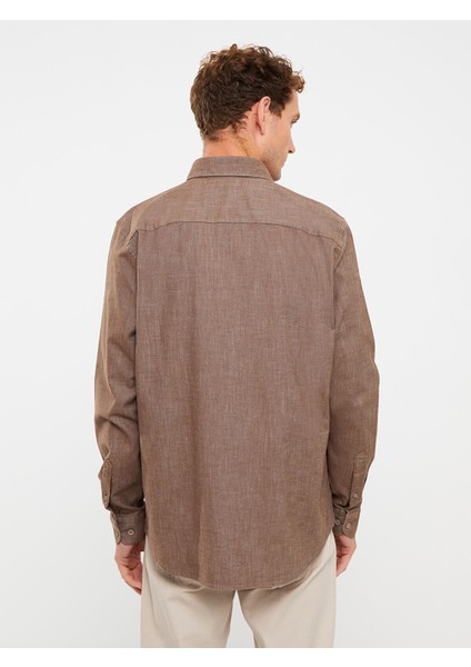 Yeni Sezon Regular Fit Uzun Kollu Gabardin Erkek Gömlek fırsatları