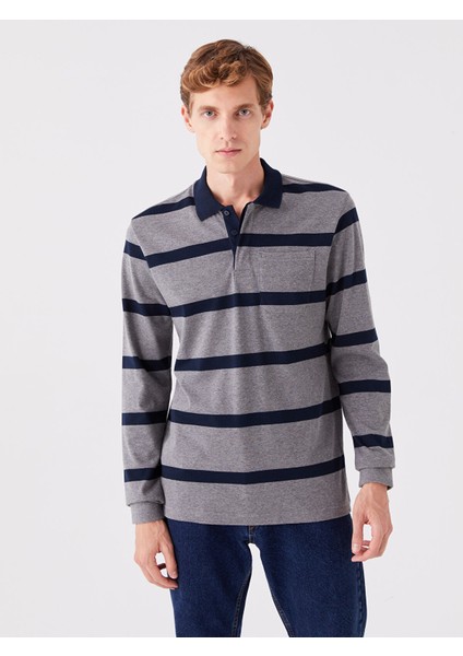 Yeni Sezon Polo Yaka Uzun Kollu Çizgili Erkek Sweatshirt fiyatları