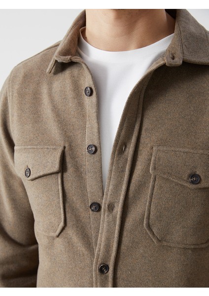 Yeni Sezon Regular Fit Uzun Kollu Erkek Gömlek Ceket modelleri