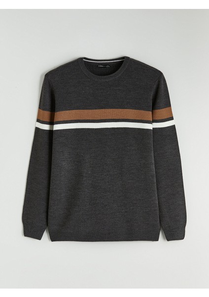 Yeni Sezon Bisiklet Yaka Çizgili Erkek Triko Kazak