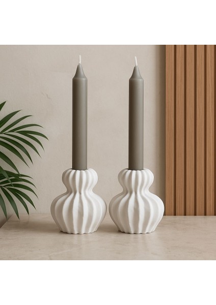 Modern Dalga Form Ikili Şamdan Seti – Dekoratif Mumluk Takımı fırsatları